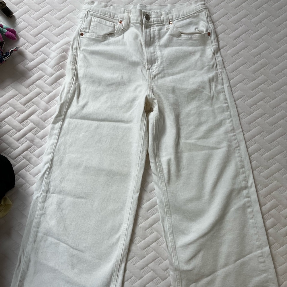 Gap High Rise Stride Ankle White Denim Jeans size 10/30R.